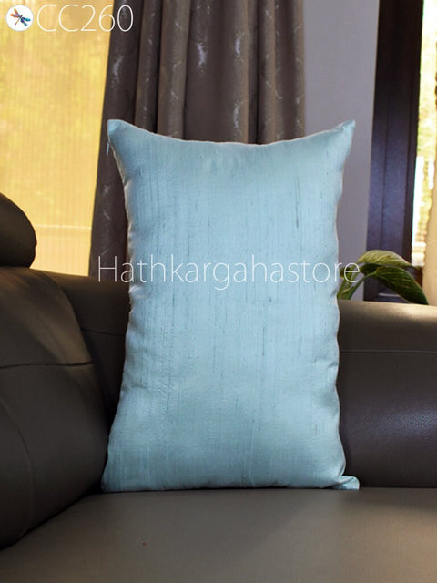 Powder Blue Dupioni Pure Silk Cushion Cover Handmade Throw Pillow Decorative Home Decor Silk Pillowcase House Warming Bridal Wedding Gift