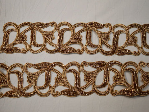 Exclusive Cutwork Trim By Yard, Zardozi Handmade Antique Gold Indian Sari Border, Wedding Bride Belt Saree Embroidered Zari Decorative Trim