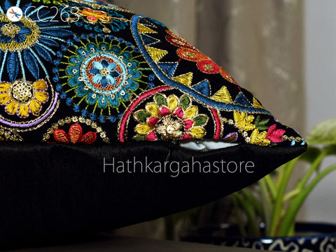 Embroidered Frill Square Pillow Throw Cushion Cover Handmade Cushion Cover