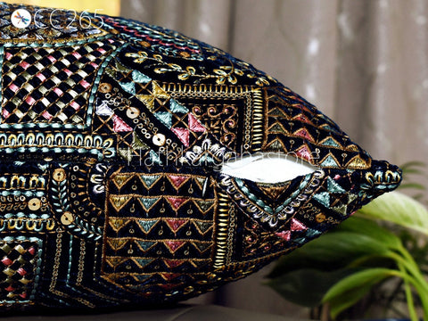 Blue Pillowcase Cotton Embroidery Cushion Cover Throw Lumbar Embroidered Decorative Home Decor Sham House Warming Bridal Shower Wedding gift