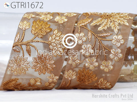 9 Yard Indian Embroidered 7CM Trim Embellishment Sari Border Embroidery Saree Ribbon Cushions Home Décor Sewing Clothing Costumes Trimmings