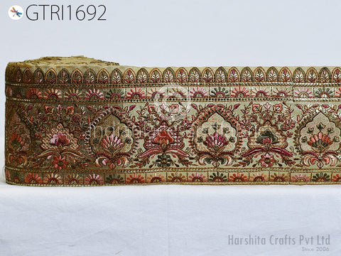 9 Yard Indian Embroidery Fabric 12 CM Trim Embroidered Decorative Laces Sari Border Saree Ribbon Sewing Curtains Home Decor DIY Crafting