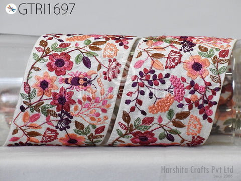 9 Yard Embroidered 8cm Trim Dress Indian Lehenga Sari Border DIY Crafting Saree Sewing Decorative Beach Bags Trimmings Ribbons Home Decor