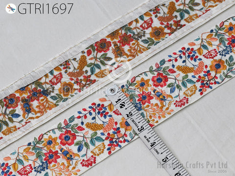 9 Yard Embroidered 8cm Trim Dress Indian Lehenga Sari Border DIY Crafting Saree Sewing Decorative Beach Bags Trimmings Ribbons Home Decor