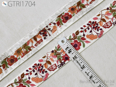 9 Yard Indian Embellishment Embroidered Fabric 48mm Trim Saree Ribbon Crafting Sewing Embroidery Border Wedding Dress Trimming Cushion Cover