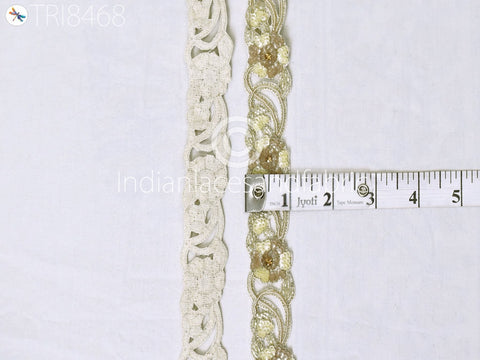 exclusive sari borders , decorative costume trim, wedding wear lace, sequins trim, zari thread trim,  Zardosi border, 1 inches border