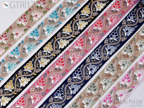 9 Yard Indian Fabric Trim 4cm Sari Border Crafting Ribbon Sewing Embroidered Decorative Cushions Curtain Home Decor Trimming Embellishments