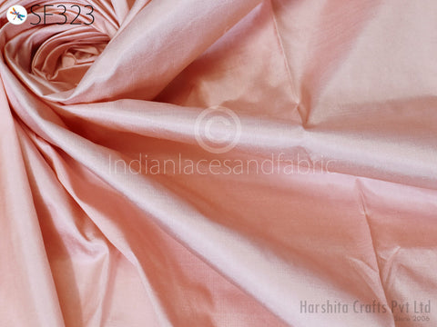 Salmon Pink Indian Pure Silk Fabric by the yard Mulberry Silk, Cocktail Dresses Silk Fabric, Festive Dresses Pure Silk Fabric