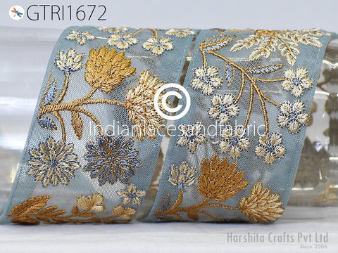 9 Yard Indian Embroidered 7CM Trim Embellishment Sari Border Embroidery Saree Ribbon Cushions Home Décor Sewing Clothing Costumes Trimmings