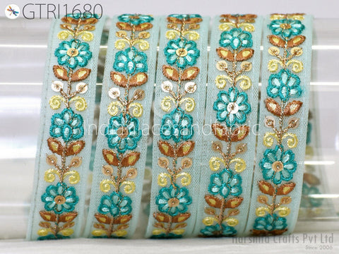 9 Yard Indian Embroidered 25 mm Trim Sari Fabric Gift Wrapping Ribbon Embellishment Sewing DIY Crafting Border Embroidery Cushions Lace
