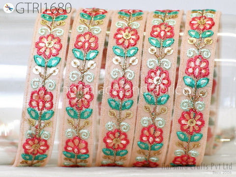 9 Yard Indian Embroidered 25 mm Trim Sari Fabric Gift Wrapping Ribbon Embellishment Sewing DIY Crafting Border Embroidery Cushions Lace