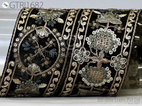 9 Yard Indian 6cm Embroidered Trim Embellishment Sari Border Embroidery Saree Ribbon Cushions Home Décor Sewing Clothing Costumes Trimmings