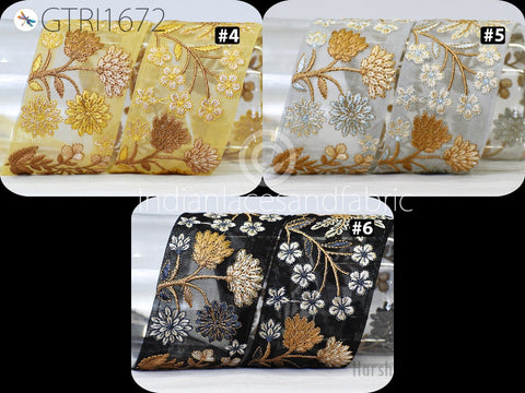 9 Yard Indian Embroidered 7CM Trim Embellishment Sari Border Embroidery Saree Ribbon Cushions Home Décor Sewing Clothing Costumes Trimmings