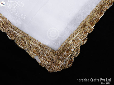 Dyeable Embroidered Chiffon Punjabi Dupatta Indian Evening Boho Gifts for Her Women Stole Bridesmaid Scarves