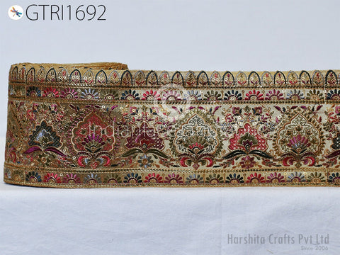 9 Yard Indian Embroidery Fabric 12 CM Trim Embroidered Decorative Laces Sari Border Saree Ribbon Sewing Curtains Home Decor DIY Crafting