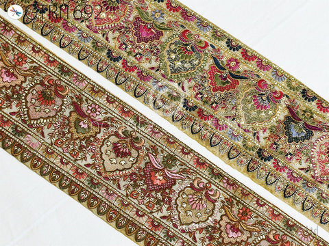 9 Yard Indian Embroidery Fabric 12 CM Trim Embroidered Decorative Laces Sari Border Saree Ribbon Sewing Curtains Home Decor DIY Crafting