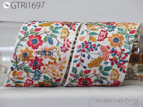 9 Yard Embroidered 8cm Trim Dress Indian Lehenga Sari Border DIY Crafting Saree Sewing Decorative Beach Bags Trimmings Ribbons Home Decor