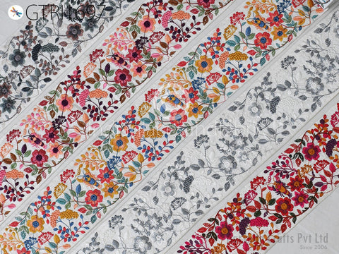 9 Yard Embroidered 8cm Trim Dress Indian Lehenga Sari Border DIY Crafting Saree Sewing Decorative Beach Bags Trimmings Ribbons Home Decor