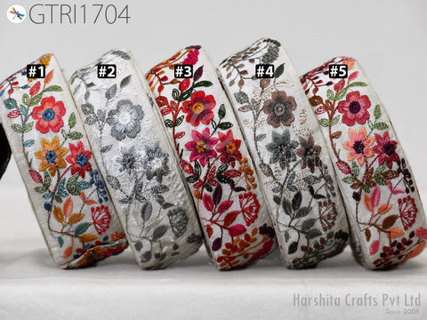 9 Yard Indian Embellishment Embroidered Fabric 48mm Trim Saree Ribbon Crafting Sewing Embroidery Border Wedding Dress Trimming Cushion Cover