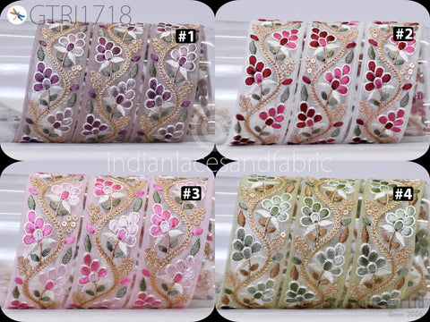 9 Yard Indian Fabric Trim 4cm Sari Border Crafting Ribbon Sewing Embroidered Decorative Cushions Curtain Home Decor Trimming Embellishments