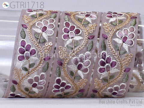 9 Yard Indian Fabric Trim 4cm Sari Border Crafting Ribbon Sewing Embroidered Decorative Cushions Curtain Home Decor Trimming Embellishments