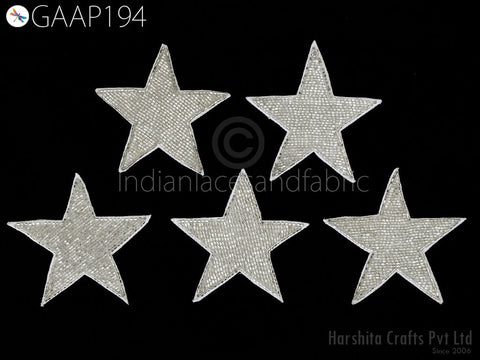 Decorative Bullion Applique Silver Patches Handmade Zari Patches Appliques For Clutches