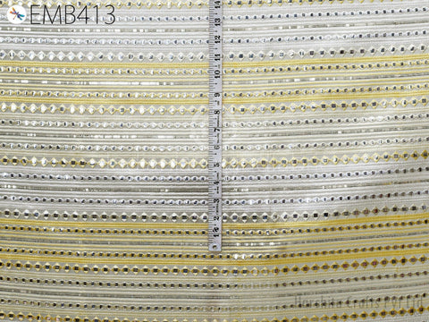 Floral Thread Work Fabric, Costumes Fabric, Unique Dresses Fabric, Sequins Fabric, Chickankari Sequins Fabric