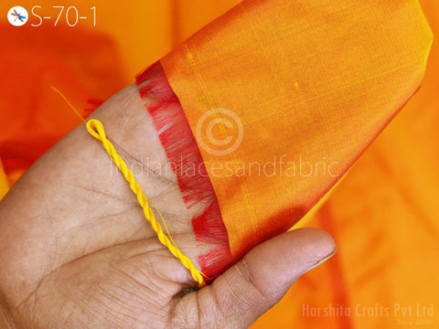 Indian Burnt Orange Soft Pure Plain Silk Fabric by the yard, Home Furnishing Fabric, Fabric For Jackets