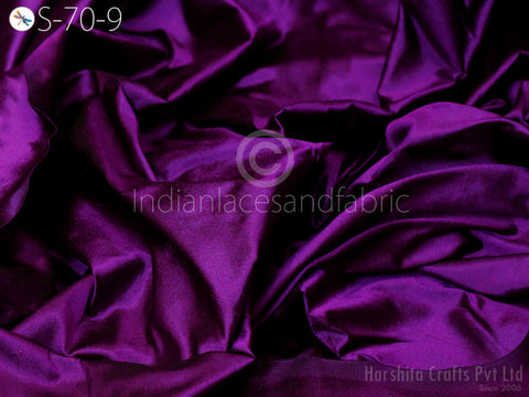Iridescent Purple Black Indian Pure Silk Fabric, Fabric For Jackets