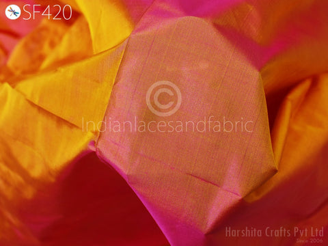 Iridescent Indian Silk Fabric by the yard Pure Mulberry Silk, Bridal Lehenga Silk Fabric, Wedding Dress Silk Fabric