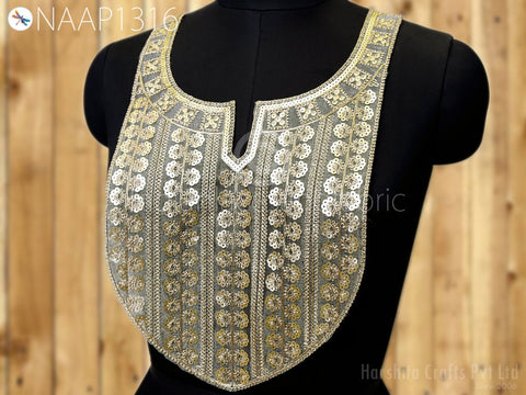 Gota Patti Gold Neck Patch, Sewing Patches, Decorated Neck Patches, Neck For Dresses, Fancy Neck, Handcrafted Patches