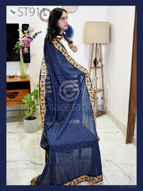 Beautiful Georgette Dupatta with gold sequins and bead work, Chunni for Lehenga, Transparent and Light Weighted Dupatta
