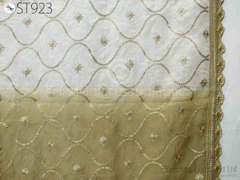 Organza dupatta with floral embroidered, Dupatta with Sequin Embellishments, Embroidery Work Dupatta