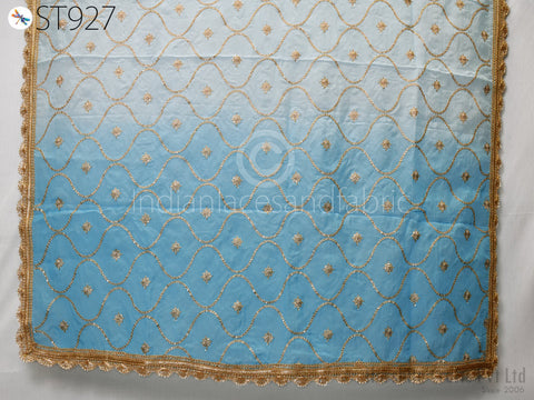Exclusive Dupatta, Embroidery sequin Work in Floral Design Work Net Dupatta, Haldi Wear Dupatta