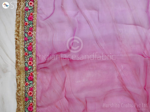 Bridal dupatta for women with embroidery, Party wear lehenga dupatta, Silk Organza Gota Dupatta