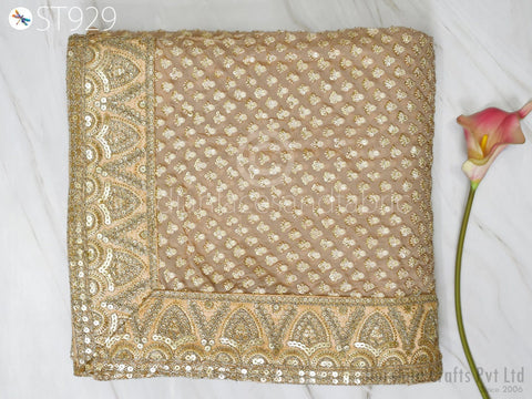 Georgette dupatta with sequins border, unique vintage dupatta, Casual Wear Stole For Women