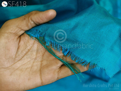 Indian Turquoise Green Soft Pure Plain Silk Fabric by the yard, Habotai Silk Fabric, Soft Silk Fabric, Indian Silk, Dresses Silk Fabric