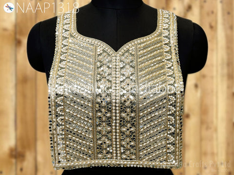 Gota Patti Gold Neck Patch, Sewing Patches, Decorated Neck Patches, Neck For Dresses, Fancy Neck, Handcrafted Patches