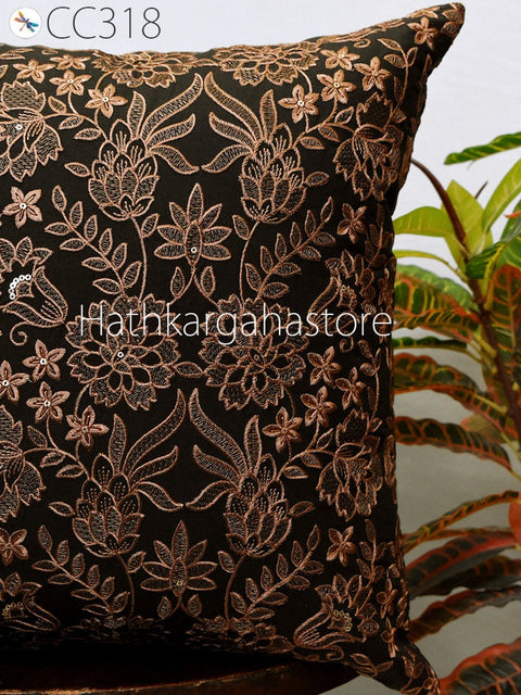 Handmade Embroidered Throw Pillow Velvet Cushion Cover Handmade Luxury Home Decor