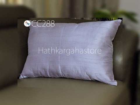 Dupioni Pure Silk Cushion Cover | Handmade Throw Pillow  Lavender |  Decorative | Luxury Home Decor | Silk Pillowcase | House Warming | Bridal Wedding Gift