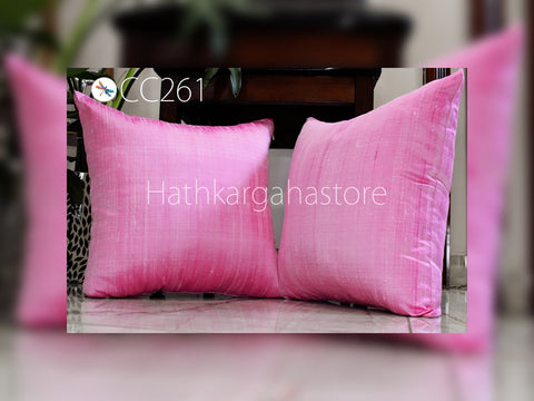 Pink Dupioni Silk Cushion Cover Handmade Throw Pillow Decorative Home Decor Pure Silk Pillow Cover House Warming Bridal Shower Wedding Gift