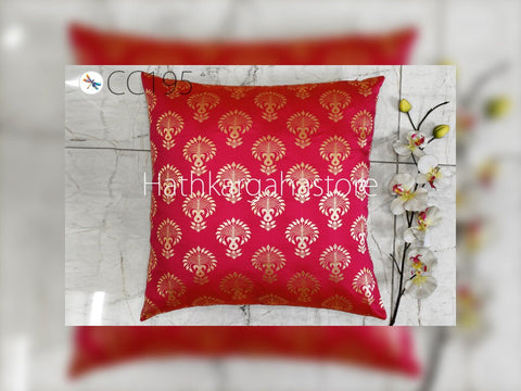 Magenta Cushion Cover Pillowcases Brocade Handmade Decorative Lumbar Pillowcases Sham Home Decor House Warming Bridal Shower Wedding Gifts