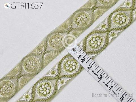 9 Yard Indian Embroidered 4cm Trim Embroidery Dress Embellishment Fabric Ribbon Trimming Cushions DIY Crafting Sari Border Saree Sewing