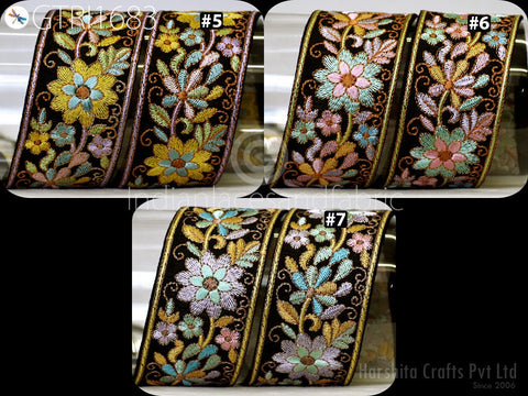 9 Yard Indian Embellishment Embroidered 5 CM Fabric Trim Saree Ribbon Crafting Sewing Embroidery Border Dress Trimmings Cushion Covers