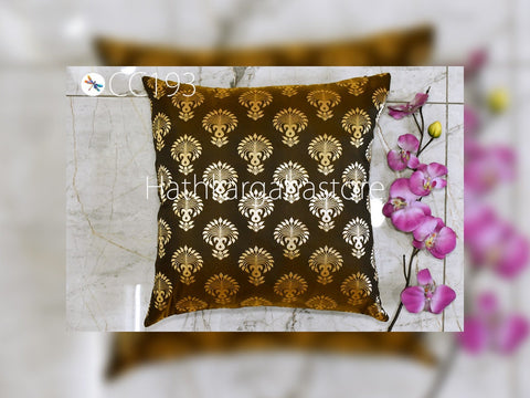 Brown Pillowcase Brocade silk Handmade Custom Lumbar Cover Sham Decorative Cushion Cover Home Decor HouseWarming Bridal Shower Wedding Gifts