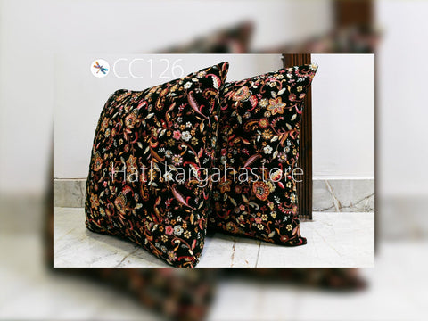 Velvet Cushion Cover Handmade Embroidered Throw Pillow