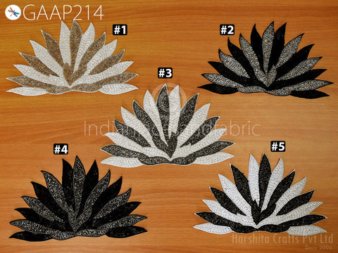 Appliqué patches in a different color variation, displaying multiple seed bead tones and the finished shape—perfect for DIY fashion or décor inspiration.