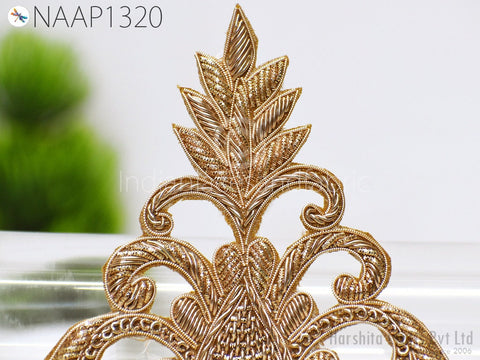 Sew on Denim Jackets, Appliques Zardozi Patch Wedding Dress Applique, Decorative Appliques Wedding Dress Applique