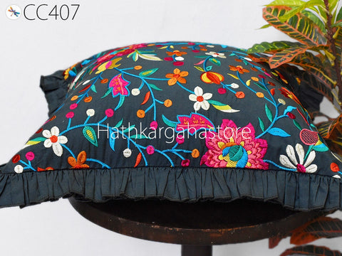 Cotton Embroidery Cushion Cover Throw Lumbar Embroidered Decorative Home Decor Cushion Cover