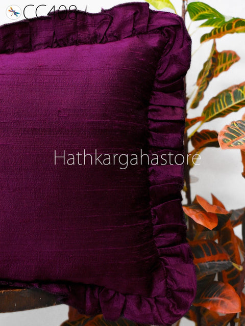 Dupioni Pure Silk Cushion Cover Handmade Throw Pillow sofa cushion cover Lumbar pillow covers 20x20 pillow cover